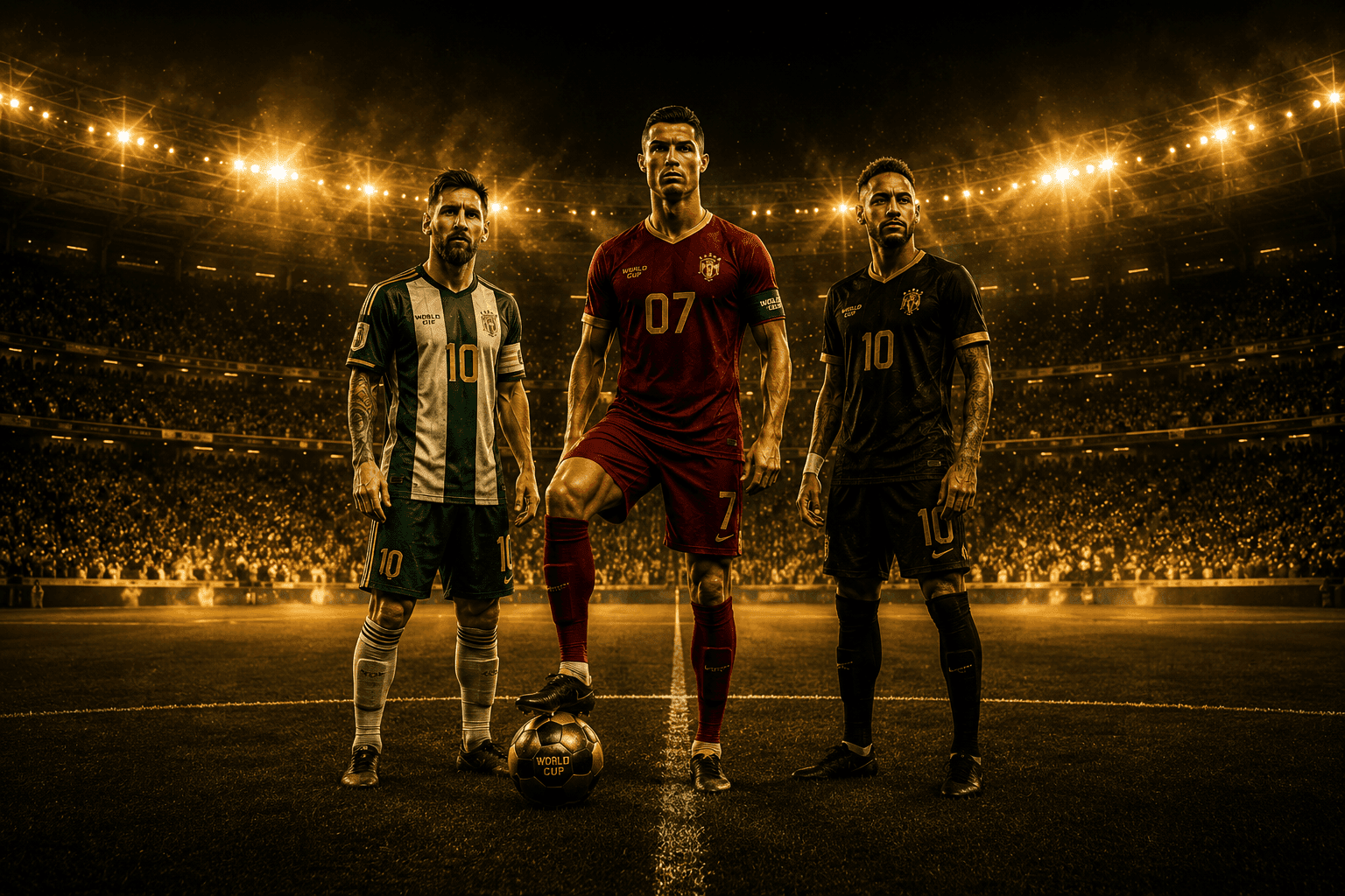 Messi, Ronaldo and Neymar at the World Cup